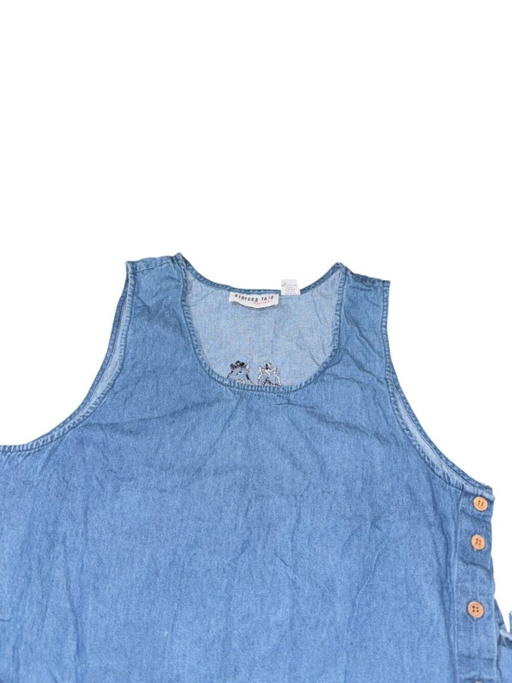 Bedford Fair Lifestyles XL Denim Sleeveless Maxi Dress Giraffes - Picture 4 of 7